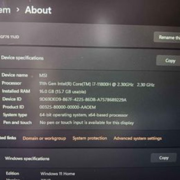 MSI gaming laptop